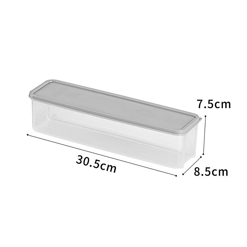 Recipientes de armazenamento de alimentos de plástico hermético retangular longo com tampas para cozinha despensa organizador cereais macarrão legumes