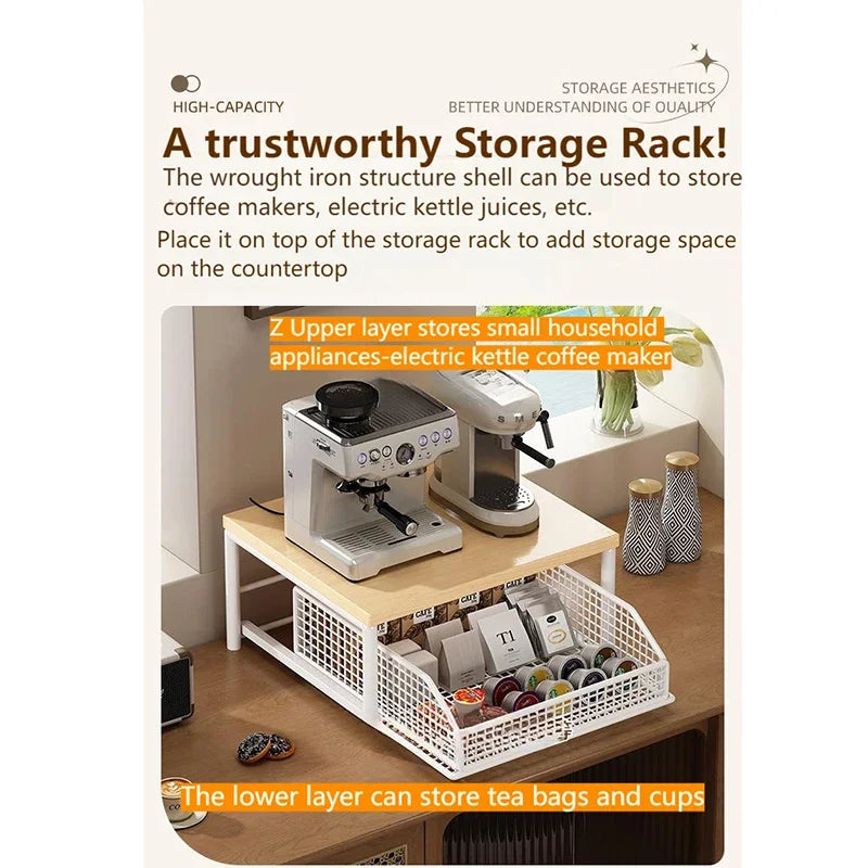 Organizador de prateleira de microondas de cozinha moderna-estante de armazenamento de bancada que economiza espaço para eletrodomésticos rack de armazenamento para design elegante