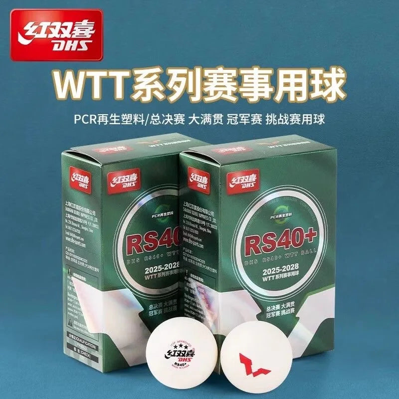 DHS 3-Star RS40+ Ball 2025-2028 WTT Competição ITTF 3 Star Bola de tênis de mesa DHS Bola de pingue-pongue