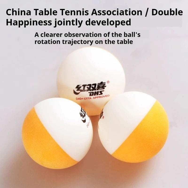 Dhs d40 + bi cor 3 estrelas bolas de tênis de mesa abs novo material com costura ittf aprovado bolas de ping pong para treinamento 10 pçs/caixa