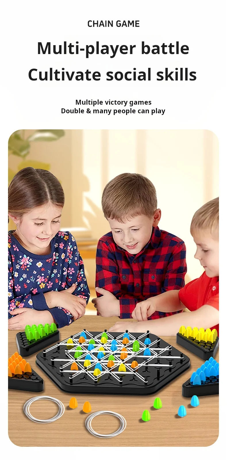Corrente triângulo jogo de xadrez gatilho borracha jogo educacional interativo jogo batalha conjunto para festa família presente