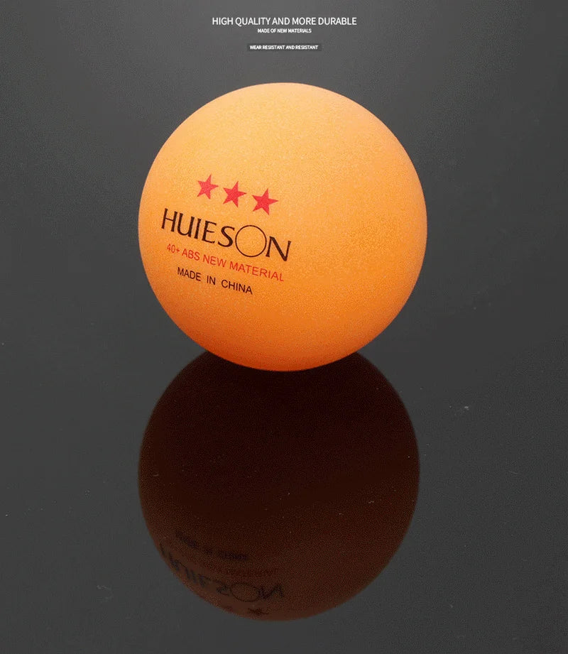 Huieson-bolas do treinamento do tênis de mesa, bolas do pingue-pongue, plástico do ABS, fósforo, material novo, 3 estrelas, 10, 20, 50, 100, 2.8g