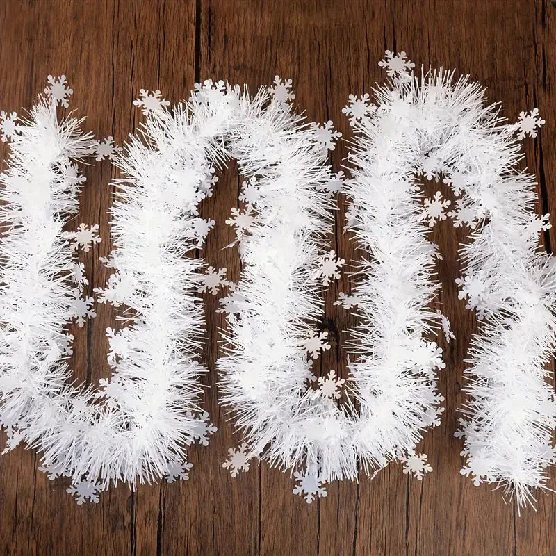 Decorações de árvore de natal guirlanda de enfeites de natal guirlanda metálica brilhante para decoração de casa e sala de estar de natal