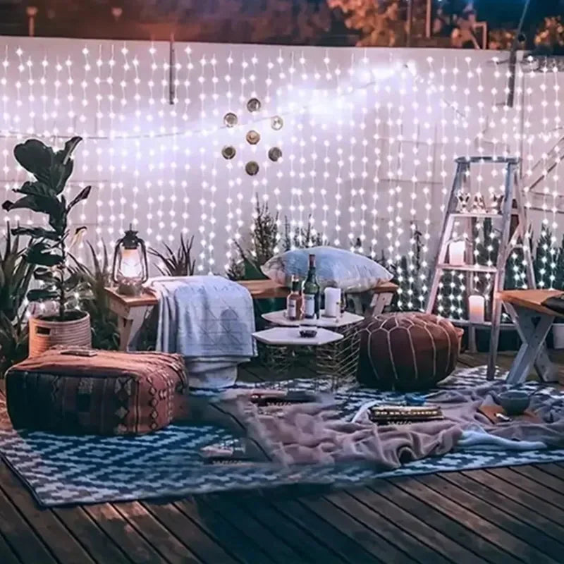 600/300/200/100led luzes de cortina solar ao ar livre luzes de fadas luzes led decorações de casamento de natal luzes da corda decoração do jardim