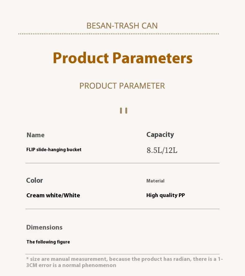 Lixeira de cozinha montada na parede, lixeira suspensa com tampa, lata de lixo para armário sob pia, lixo, composto, 8.5/12l