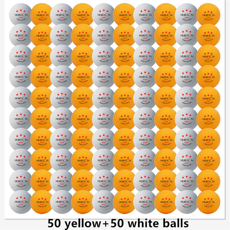 Huieson 3 estrelas bolas de pingue-pongue 50 ~ 100 pçs abs 40 + novo material bolas de tênis de mesa bolas de ping-pong para competição