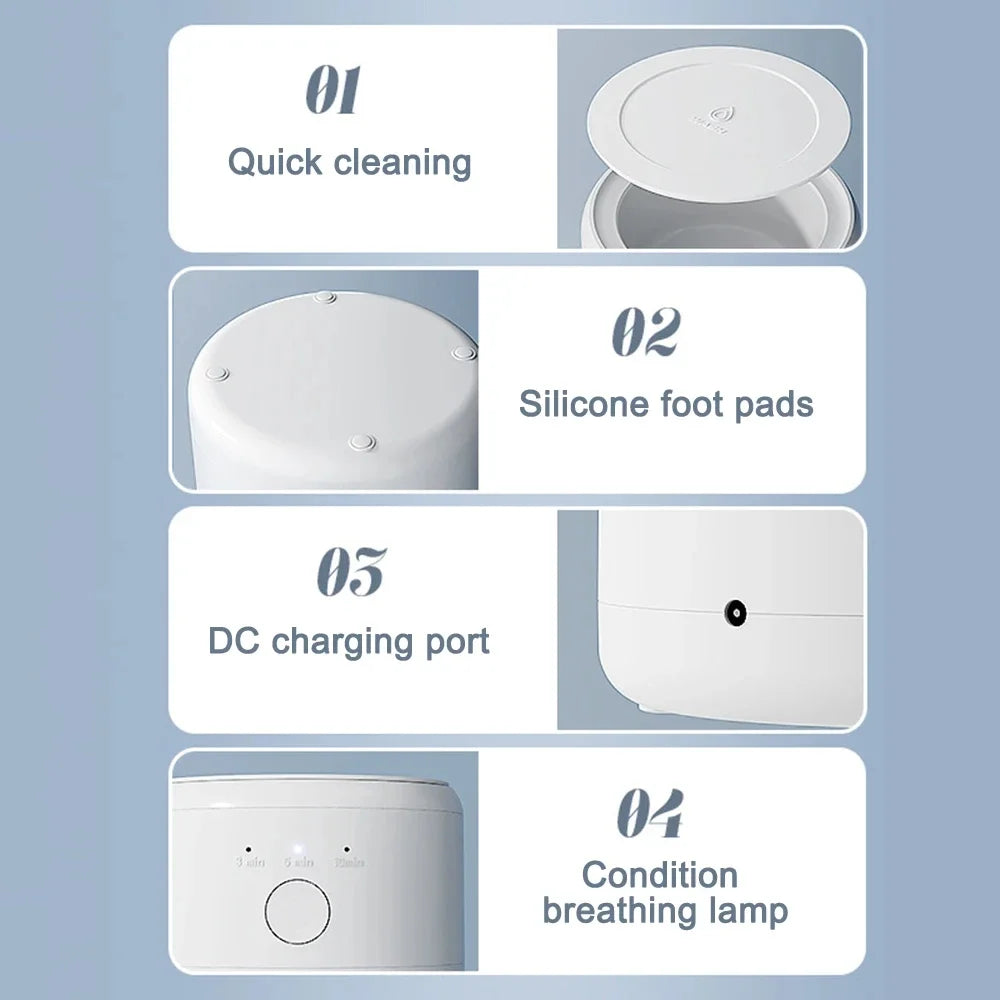 Xiaomi máquina de limpeza ultrassônica óculos máquina de lavar aparelho doméstico relógios jóias três velocidade cronometragem máquina limpeza