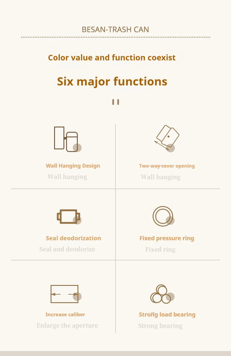 Lixeira de cozinha montada na parede, lixeira suspensa com tampa, lata de lixo para armário sob pia, lixo, composto, 8.5/12l