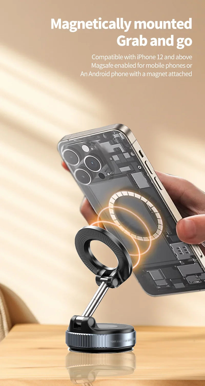 Xiaomi vácuo magnético suporte de carro multi-ângulos ajuste forte ímã sucção design dobrável suporte do telefone suporte de navegação