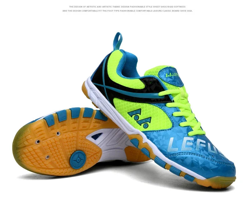 Tênis de mesa para homens e mulheres, leve, tênis de treinamento ao ar livre, respirável, com renda, homem atlético, tênis de badminton