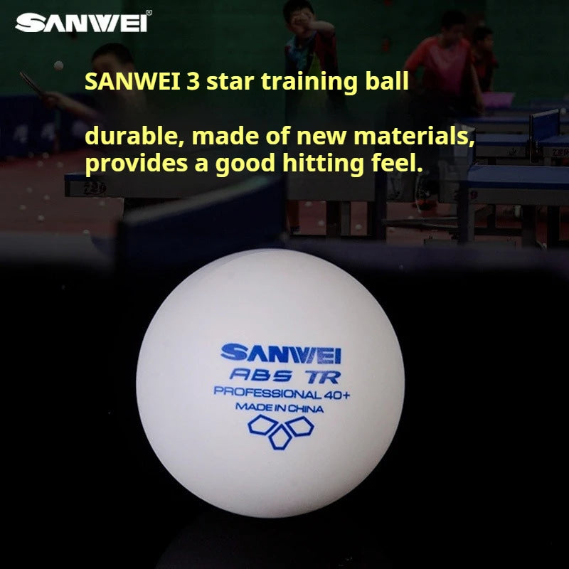 50/100 pçs sanwei 3 estrelas bolas de tênis de mesa abs novo material costurado bolas de ping pong 40 + profissional bola de ping pong treinamento do clube