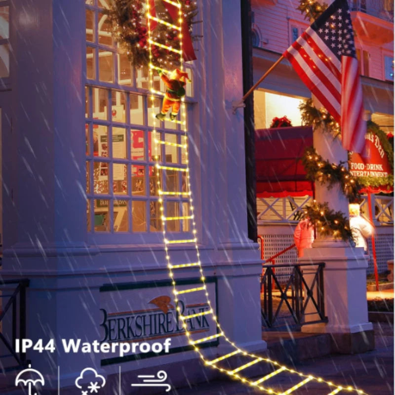 1.5/3m decoração de natal led papai noel escada de escalada luz usb plug 8 modos piscando adequado casa árvore de natal janela de parede