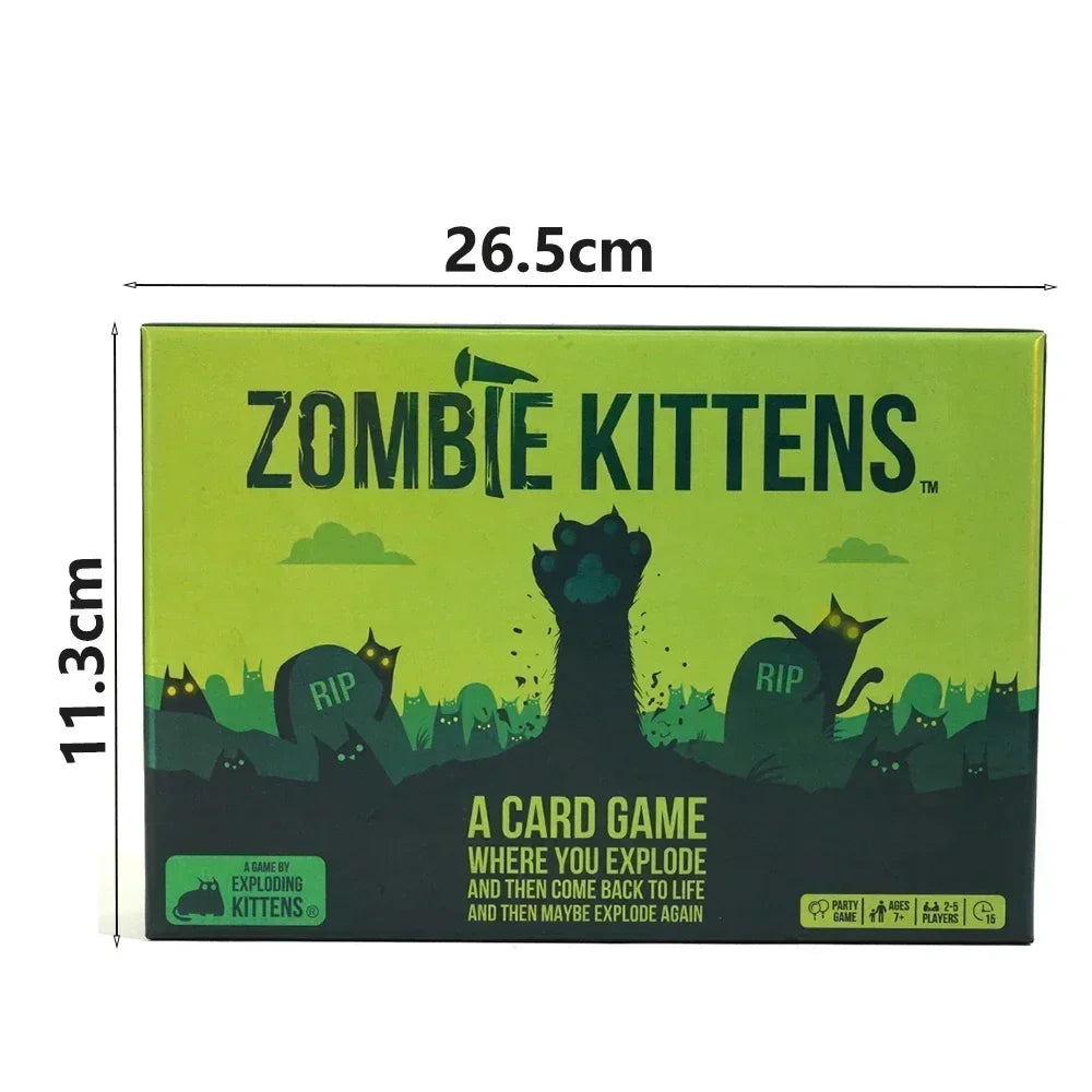 Jogo de cartas Zombie Kittens Diversos Jogos de cartas familiares para adultos Adolescentes Crianças para jogo de entretenimento noturno 2-5 Playe