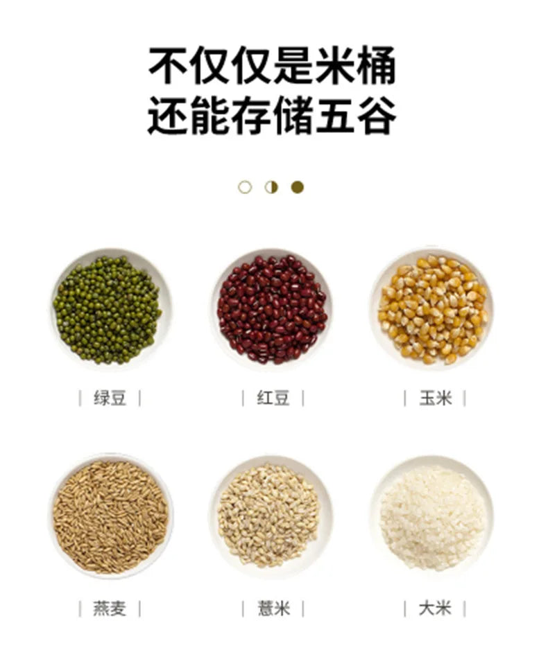 Balde de arroz de pressão doméstico selado à prova de umidade farinha de grãos lã para animais de estimação comida para cães lata de armazenamento de alimentos