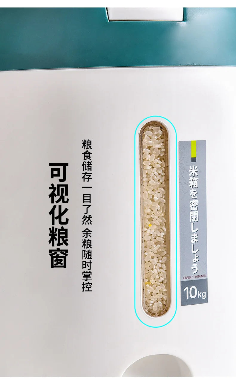 Balde de arroz de pressão doméstico selado à prova de umidade farinha de grãos lã para animais de estimação comida para cães lata de armazenamento de alimentos