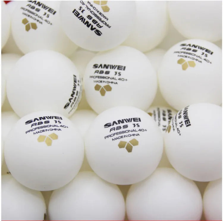50/100 pçs sanwei 3 estrelas bolas de tênis de mesa abs novo material costurado bolas de ping pong 40 + profissional bola de ping pong treinamento do clube