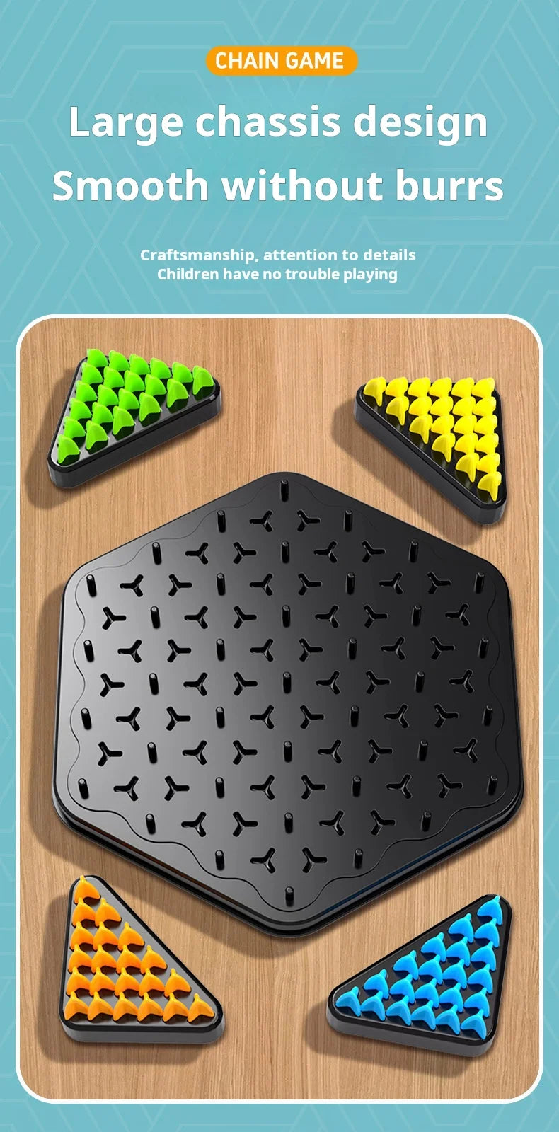 Corrente triângulo jogo de xadrez gatilho borracha jogo educacional interativo jogo batalha conjunto para festa família presente