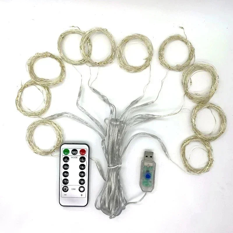 6x3m/3x3m cortina guirlanda na janela usb power luzes de fadas festão com controle remoto ano novo guirlanda luzes led decoração natal