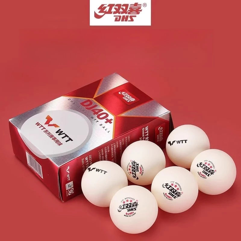 6 pçs/caixa dhs wtt bolas de tênis de mesa dj40 + novo material jogos de bola de pingue-pongue 3 estrelas 2025 wtt competição bolas de tênis de mesa ittf