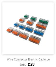 Conector de fio 222-412 blocos terminais de emenda de 2 pinos led iluminação de tira conectores rápidos elétricos mini conector de trilho condutor
