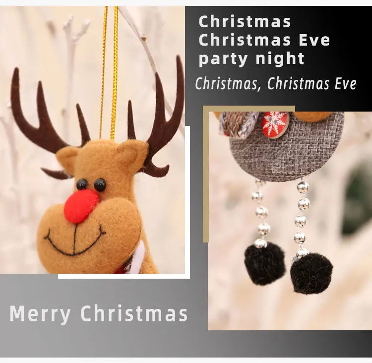4 pçs decorações da árvore de natal pendurado ornamentos de natal conjunto decorações do boneco de neve pendurado pingentes