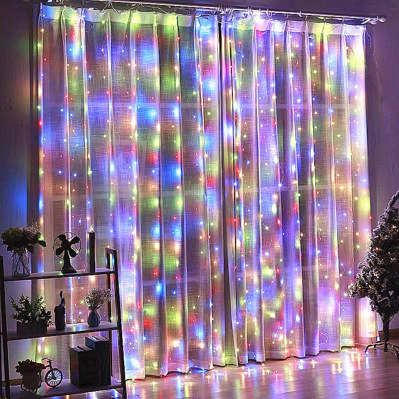 Cortinas de led usb 6m/3m, guirlandas de luz led para ano novo, decorações de natal, decoração de casamento, luzes de jardim ao ar livre