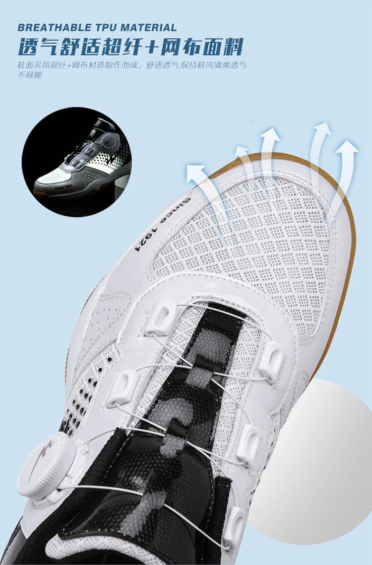 Tênis de mesa profissional tênis de mesa respirável sapatos de tênis de laço rápido calçado de treinamento confortável