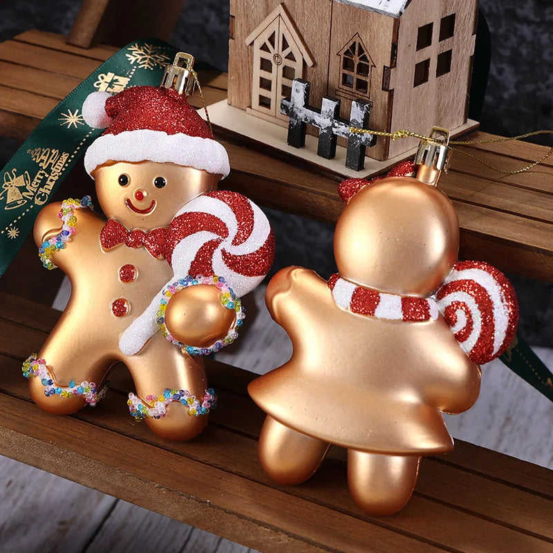1pc natal gingerbread man decoração do feriado pingente, árvore de natal pendurado peça de decoração