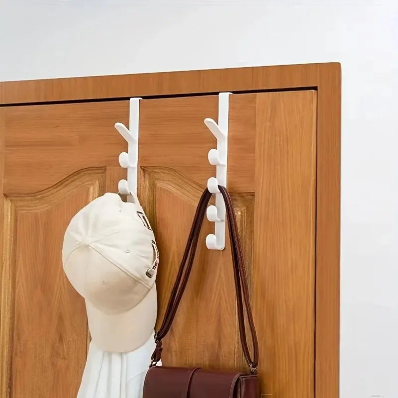1pc cabide de porta do quarto roupas pendurado rack sobre a porta plástico ganchos de organização de armazenamento doméstico, suporte de bolsa para sacos trilhos