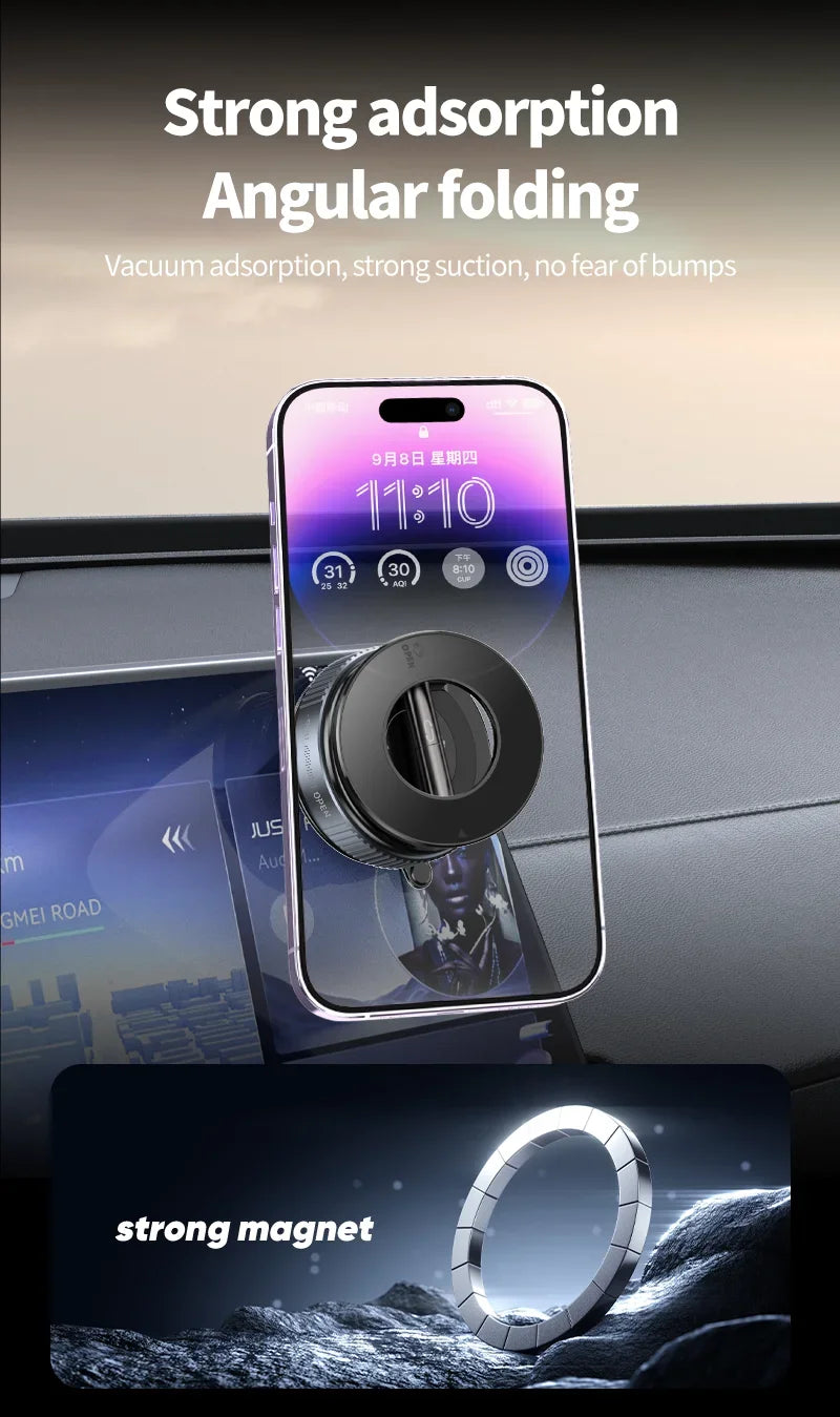 Xiaomi vácuo magnético suporte de carro multi-ângulos ajuste forte ímã sucção design dobrável suporte do telefone suporte de navegação