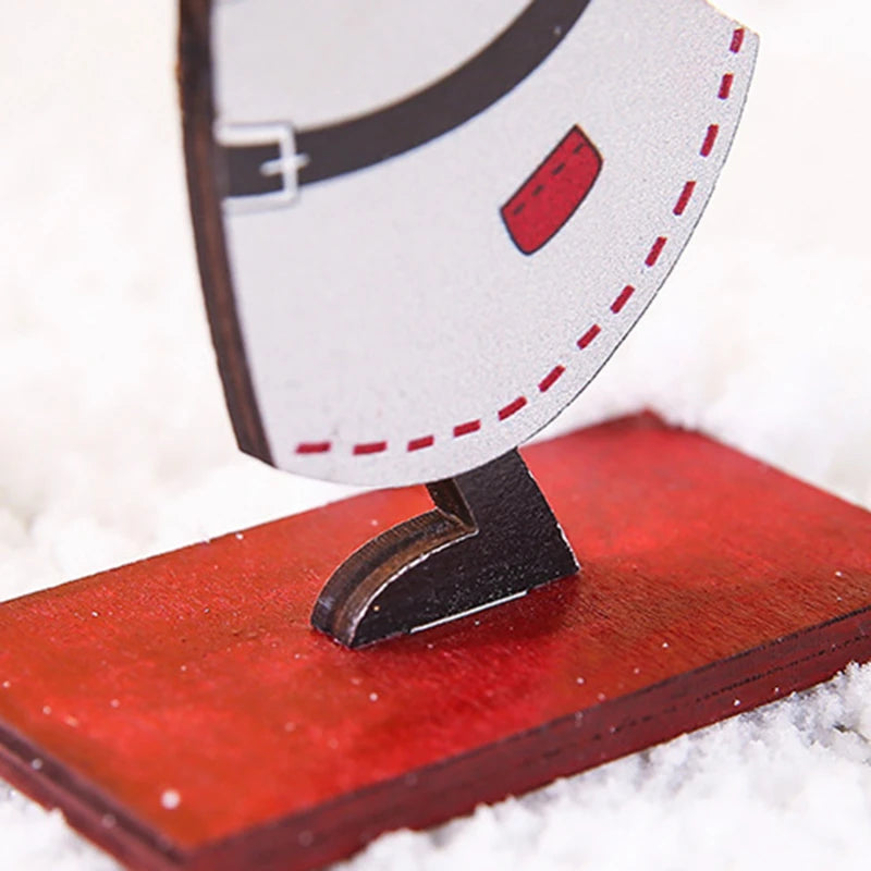 Árvore de Natal artesanal para crianças DIY, madeira estéreo, layout de cena, decorações de Natal, ornamentos quentes