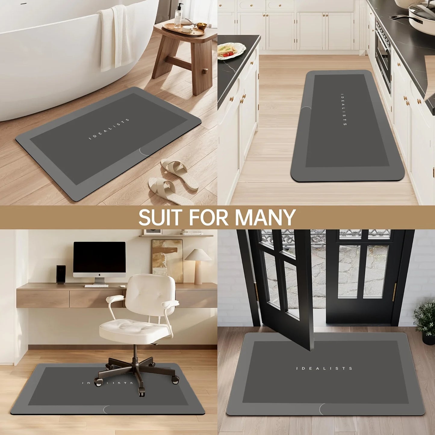 Tapete de banho de terra diatomácea super absorvente antiderrapante de secagem rápida tapete macio para banheiro chuveiro lavanderia quarto cozinha rv