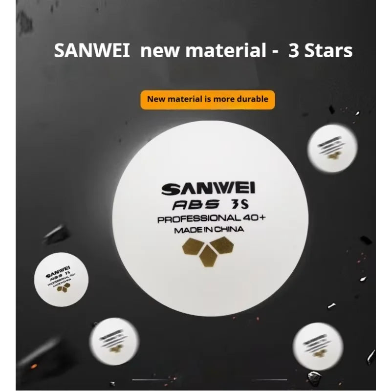 SANWEI TR 3 estrelas bolas de tênis de mesa 40 + ABS novo material com costura durável profissional bolas de pingue-pongue para treinamento 50/100 peças