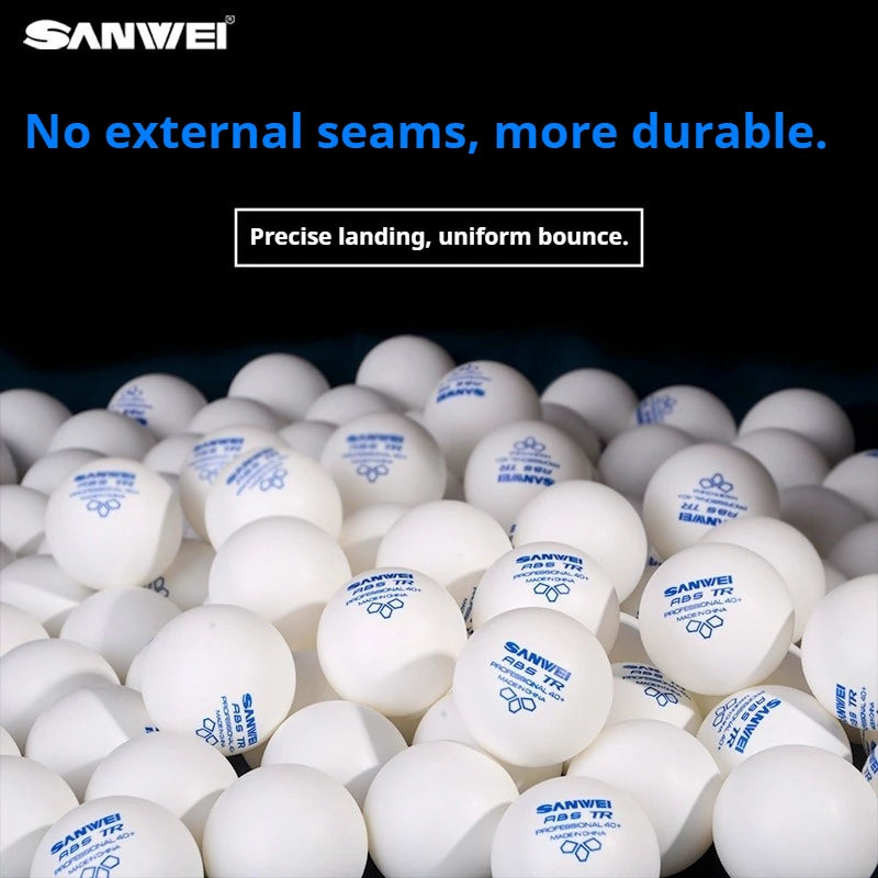 50/100 pçs sanwei 3 estrelas bolas de tênis de mesa abs novo material costurado bolas de ping pong 40 + profissional bola de ping pong treinamento do clube