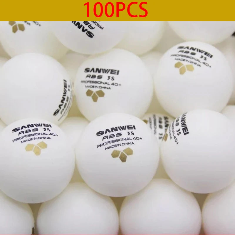 50/100 pçs sanwei 3 estrelas bolas de tênis de mesa abs novo material costurado bolas de ping pong 40 + profissional bola de ping pong treinamento do clube