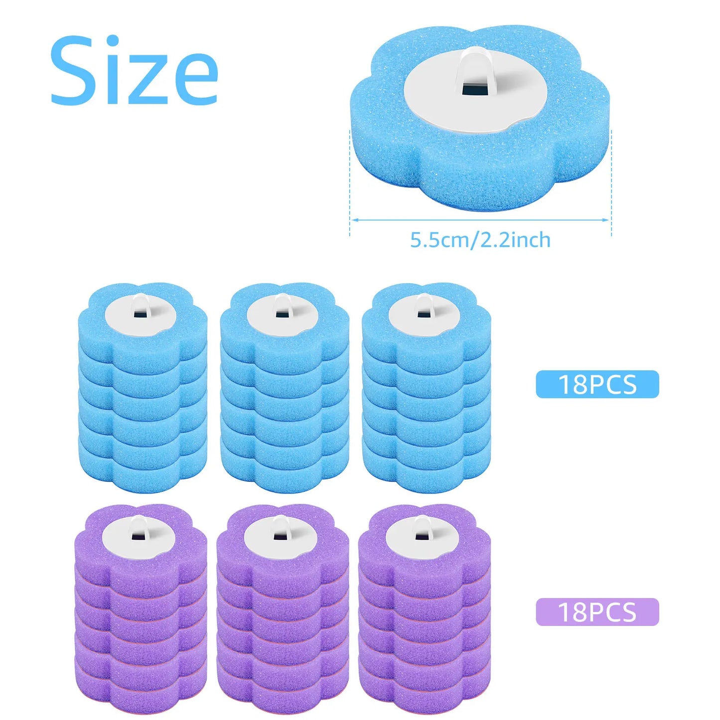 18/36 pçs escova de toalete com kits de cabeça de substituição descartáveis atualizar alça longa escova de limpeza do banheiro para casa acessórios wc