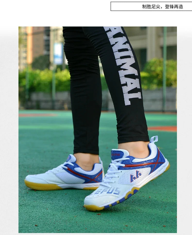 Tênis de mesa para homens e mulheres, leve, tênis de treinamento ao ar livre, respirável, com renda, homem atlético, tênis de badminton