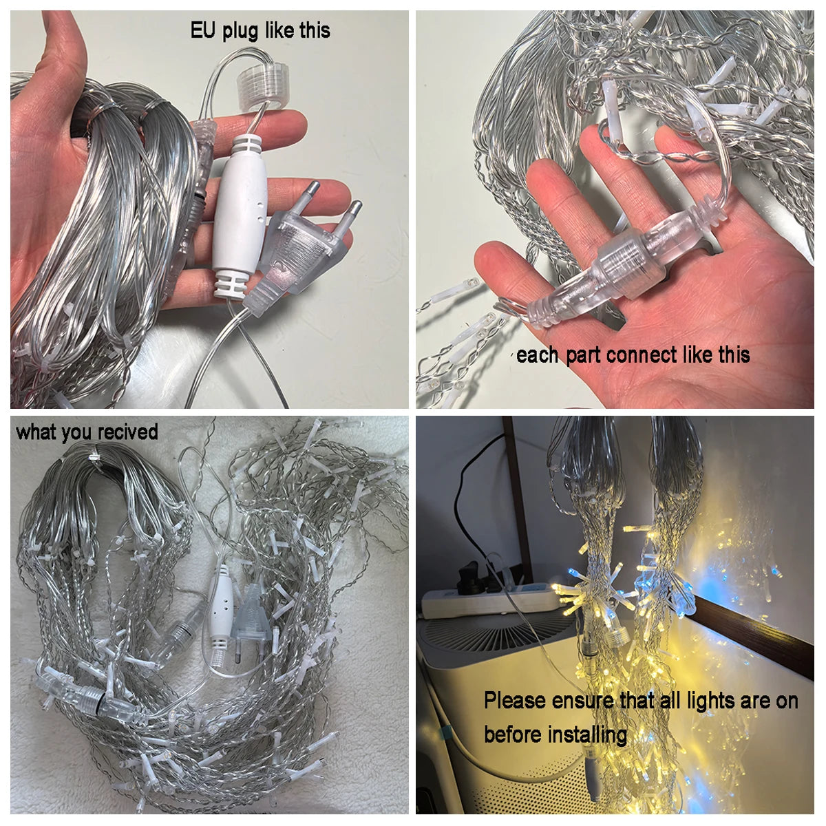 Decorações de natal festão cortina de sincelo luzes led ao ar livre branco quente com flash branco luz de fadas fio claro ano novo 2025