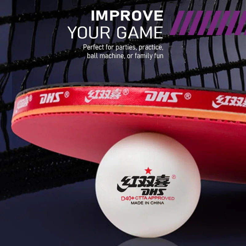 Dhs bolas de tênis de mesa 1 estrela d40 + bolas de pingue-pongue abs redondas balas de pingue-pongue duráveis para treinamento de nível recreativo vendas em massa