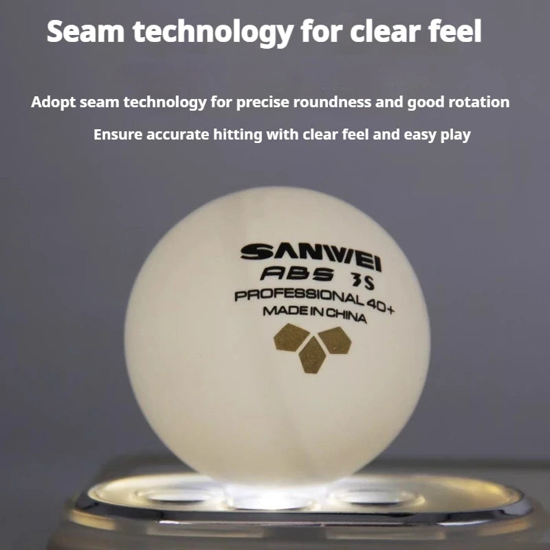 50/100 pçs sanwei 3 estrelas bolas de tênis de mesa abs novo material costurado bolas de ping pong 40 + profissional bola de ping pong treinamento do clube