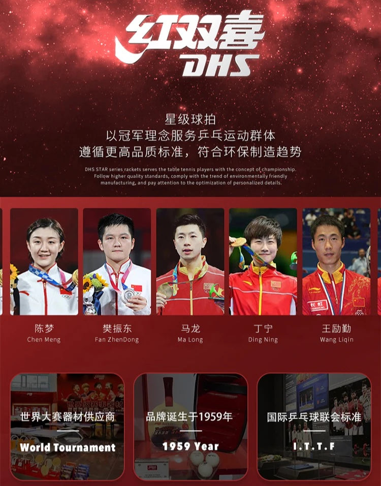 6 pçs/caixa dhs wtt bolas de tênis de mesa dj40 + novo material jogos de bola de pingue-pongue 3 estrelas 2025 wtt competição bolas de tênis de mesa ittf