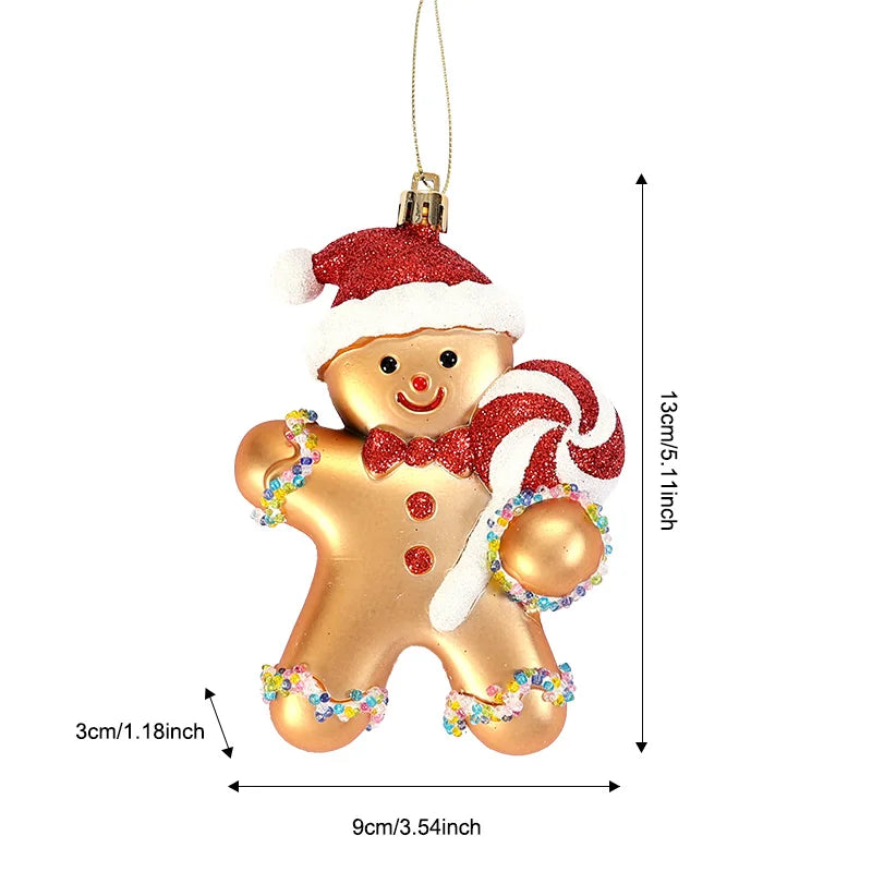 1pc natal gingerbread man decoração do feriado pingente, árvore de natal pendurado peça de decoração