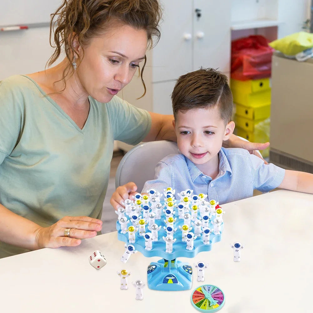 Spaceman Balance Tree Toy Set para crianças, jogo de equilíbrio infantil, presentes de balanceamento, jogos de interação pai-filho