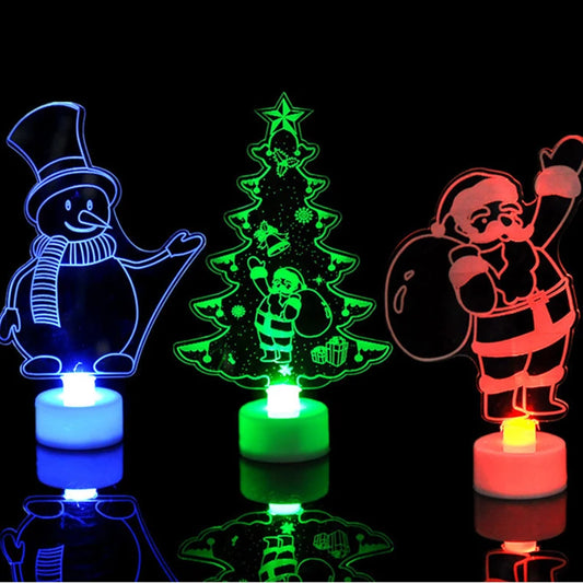 Colorido piscando LED boneco lâmpada, mini luzes noturnas, ornamento de natal, festa de aniversário, decoração de ano novo, iluminação festiva