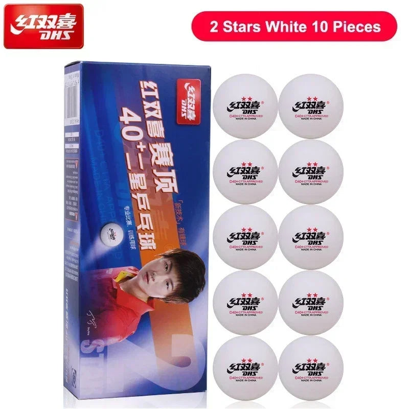 Dhs d40 + bi cor 3 estrelas bolas de tênis de mesa abs novo material com costura ittf aprovado bolas de ping pong para treinamento 10 pçs/caixa