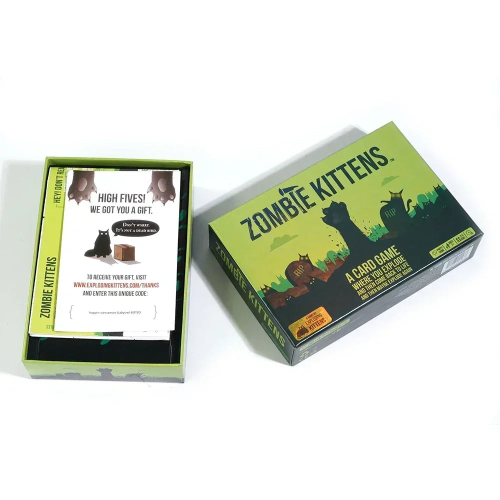 Jogo de cartas Zombie Kittens Diversos Jogos de cartas familiares para adultos Adolescentes Crianças para jogo de entretenimento noturno 2-5 Playe