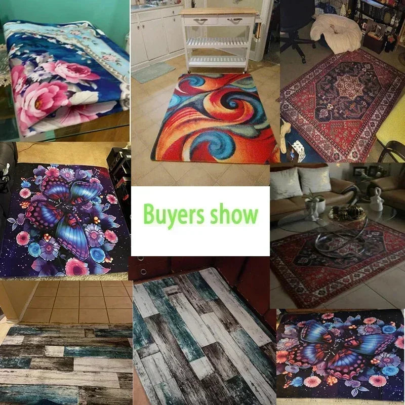 Tapete vermelho do assoalho do Natal para a decoração Home, tapete de porta, cópia do boneco de neve, tapete de cozinha, carro, sala, árvore, 1pc