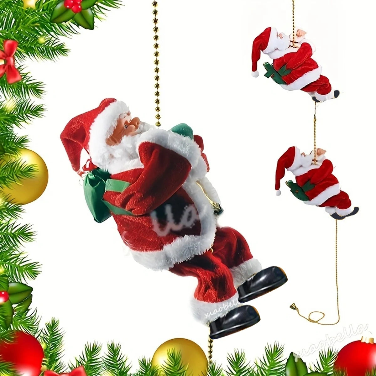1 peça de contas de escalada, corda de escalada, boneca de papai noel, decorações de natal, enfeites, suprimentos para eventos e festas, presentes
