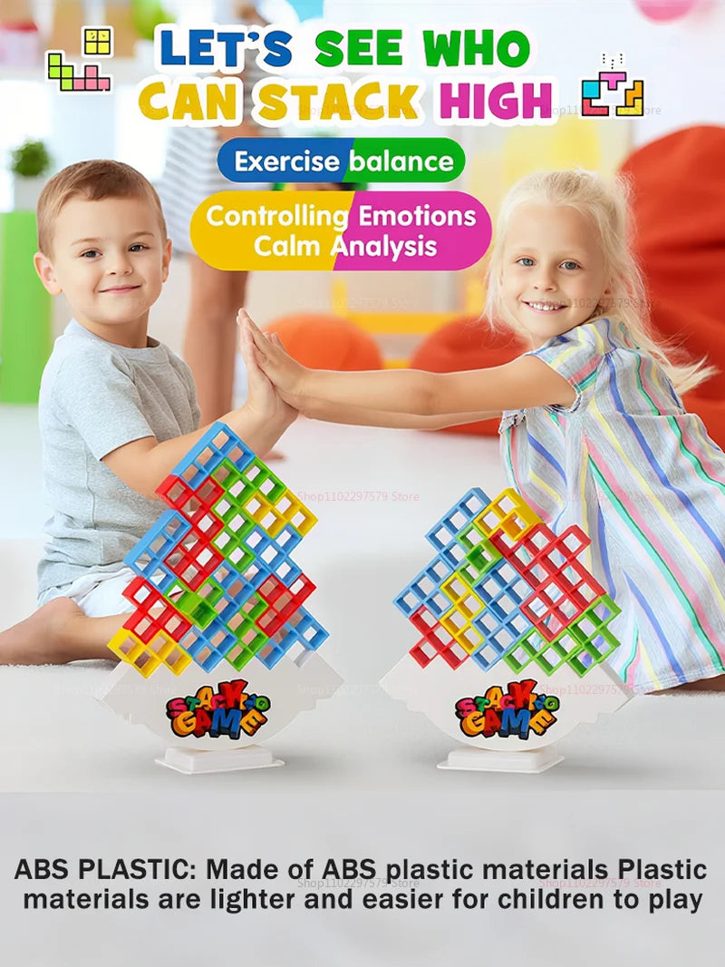 48-64 pçs torres de equilíbrio empilhamento jogos de tabuleiro para adultos festa de família viagem crianças brinquedos de mesa diversão educacional jogo recreativo