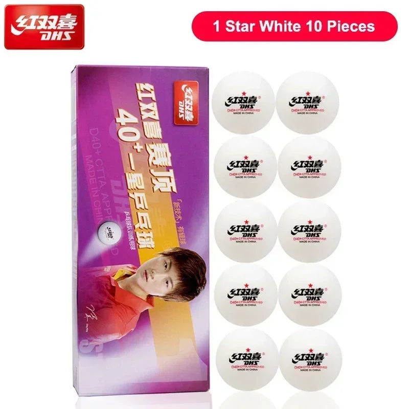 Dhs d40 + bi cor 3 estrelas bolas de tênis de mesa abs novo material com costura ittf aprovado bolas de ping pong para treinamento 10 pçs/caixa